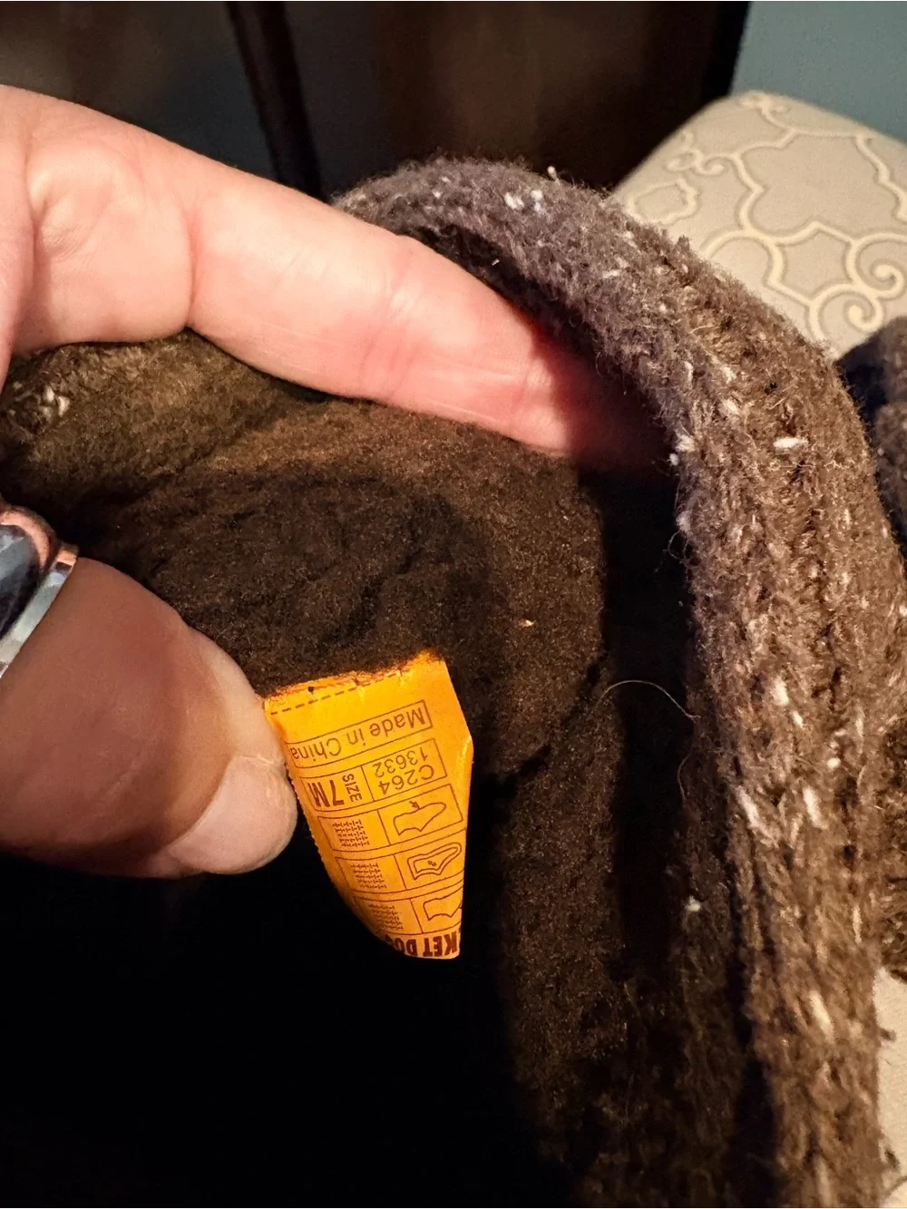 Rocket Dog brown knitted fleece lined boots